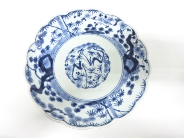 古伊万里　染付　六寸皿